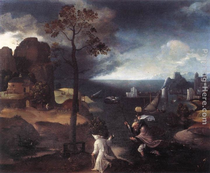 Joachim Patenier St Christopher Bearing the Christ Child